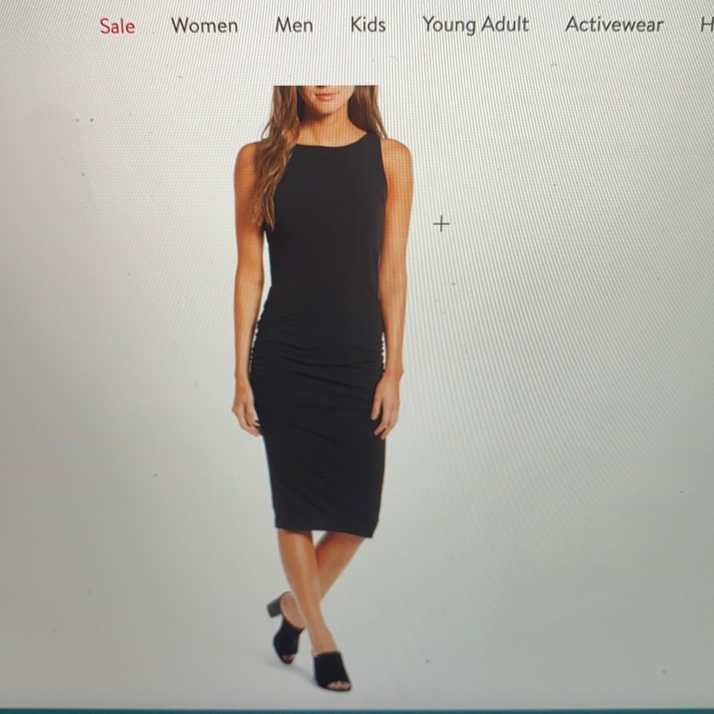 James Perse High Neck Shirred Stretchy Dress